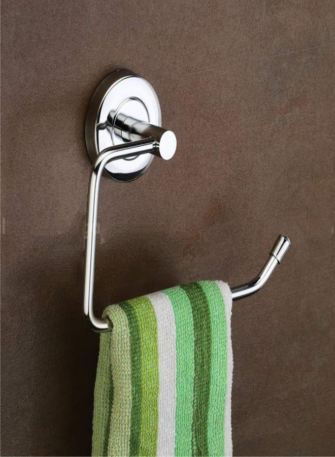 Cosvit Half Square Flange Stainless Steel 304 Grade Chrome Finished Napkin Ring/Towel Ring/Napkin Holder/Towel Hanger/Towel Holder for Bathroom/Kitchen/Wash Basin (Silver) (Pack of 1) - Image 1